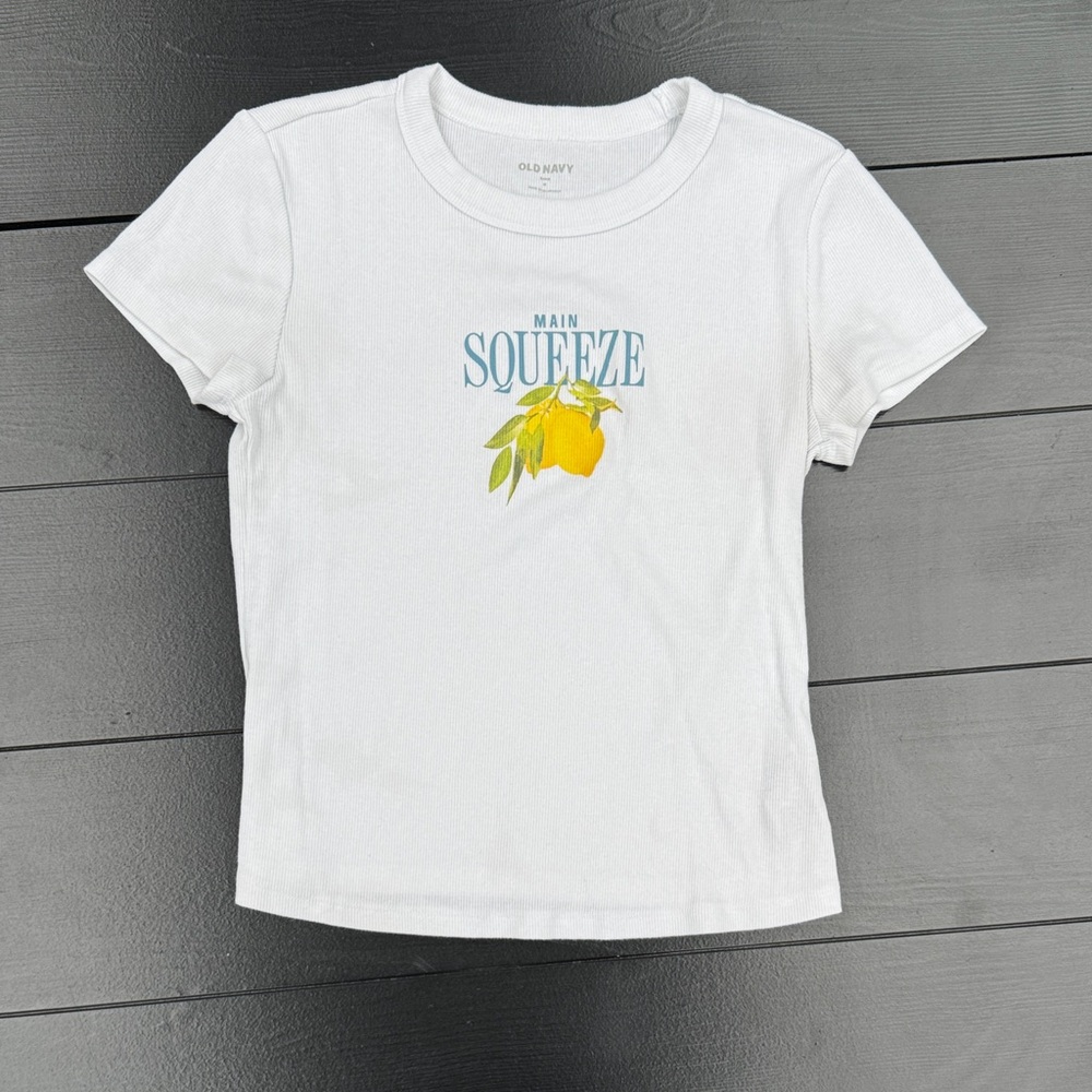 Old Navy White Tee with Lemon Graphic